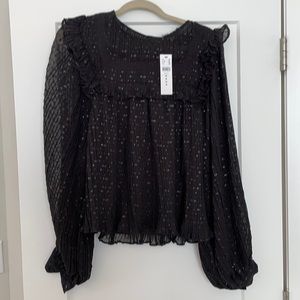 Black lined top brand new with tags